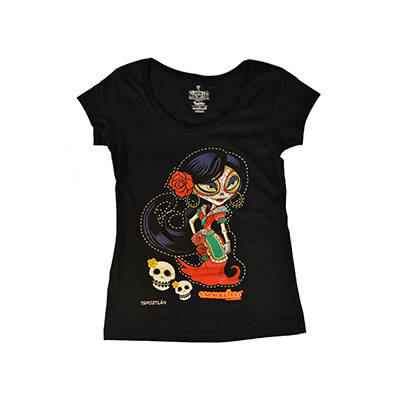 Calaveritas Dama Flamenco Negro